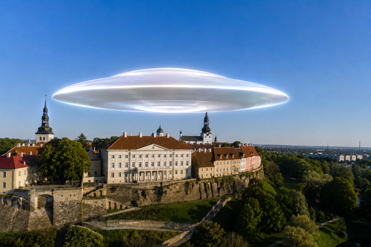 Mantis · Green Mantis at the Estonian Parliament and the open-contact center · above Stenbock House