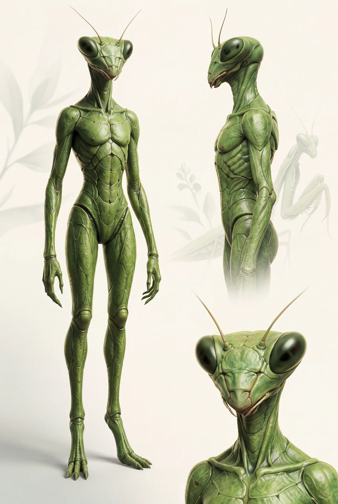 Mantis profile illustration