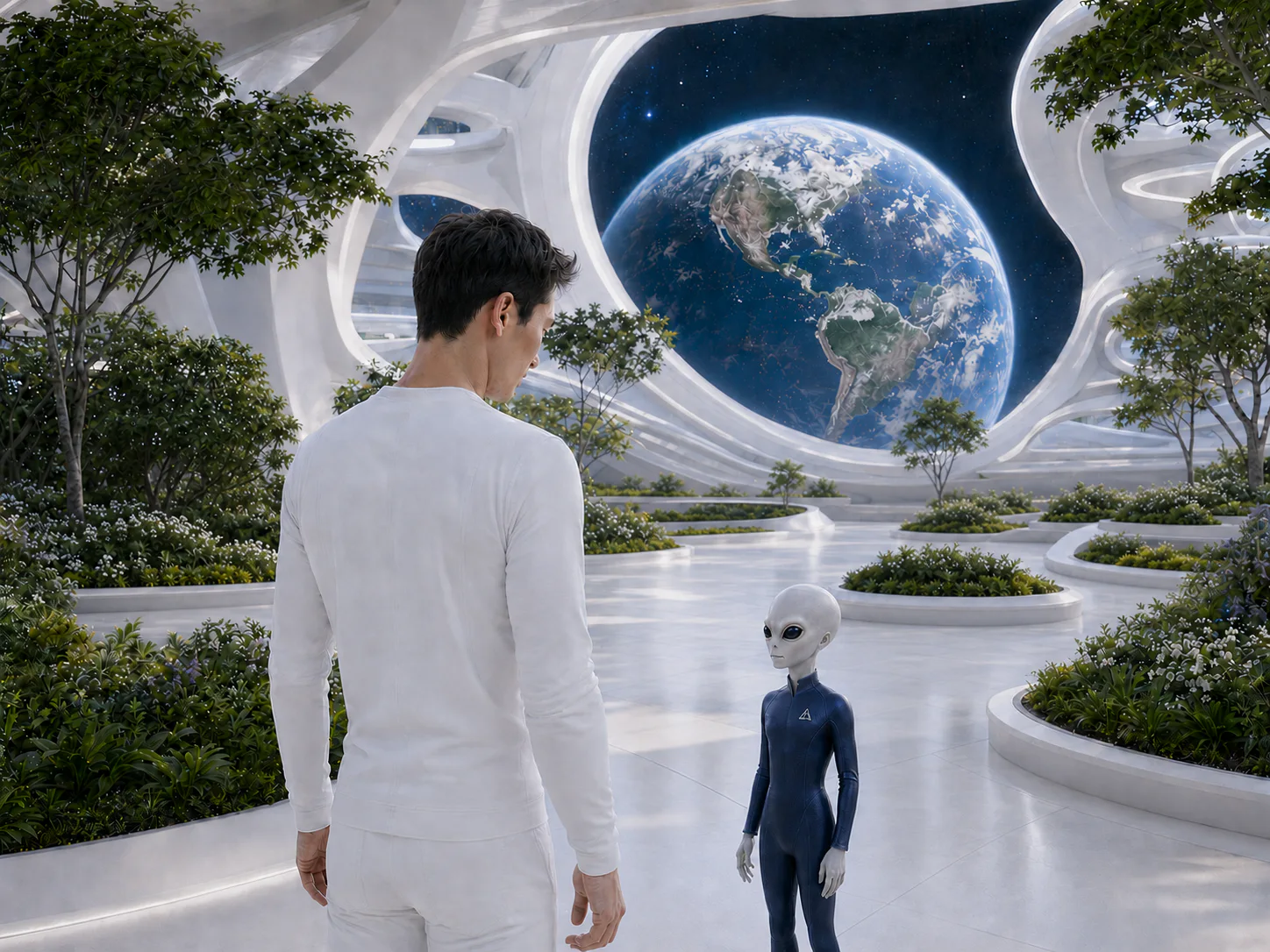 Small Grey · First meeting with a Small Grey at a space station · Small Grey third contact at a space station